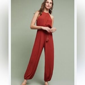 Anthropologie Elevenses NWOT Size‎ Large North Beach Terracotta Jumpsuit